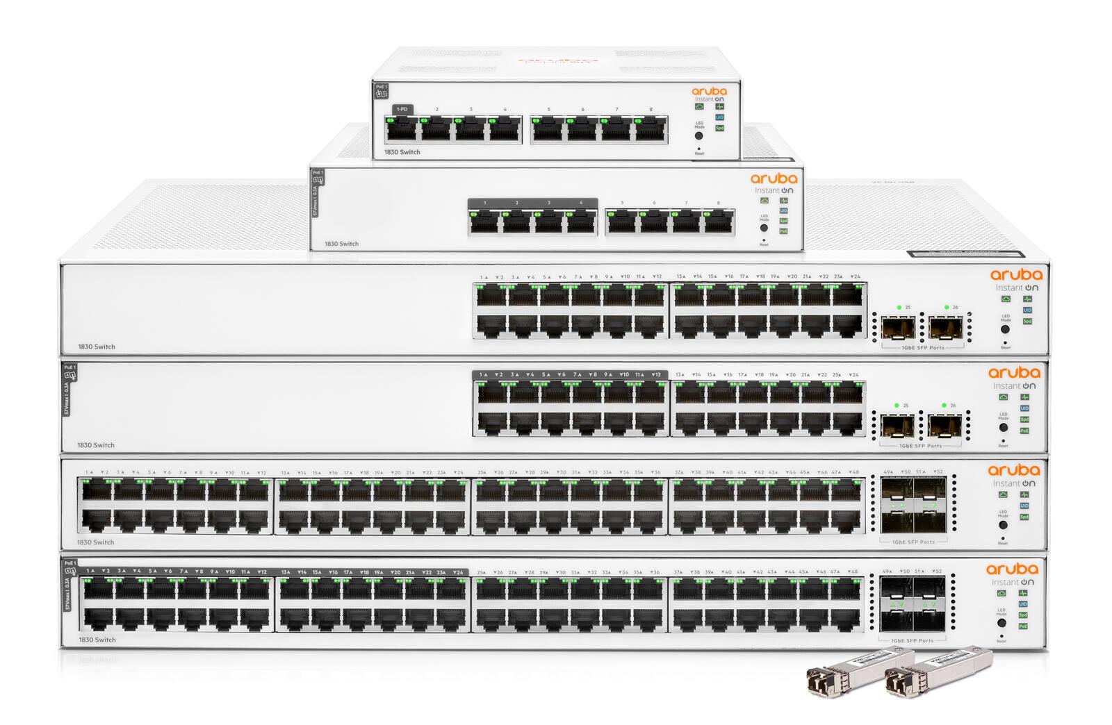 HPE Networking Instant On 1830 8G 4p PoE 65W Switch Klasse 4 EU lüfterlos 0dB