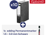 10x LEITZ 1080 Ordner Karton 8,0 cm DIN A4 + 1x edding Permanentmarker 1.5 - 3.0 mm Schwarz gratis