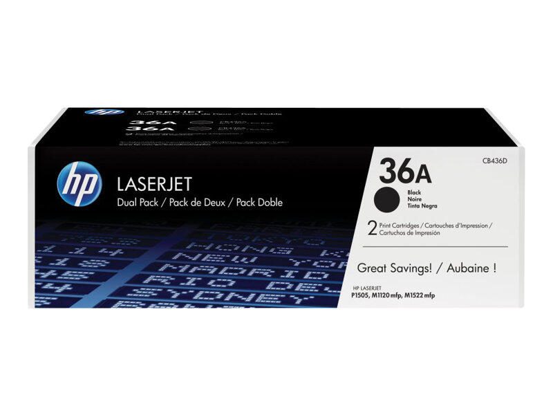 HP Original 36A Toner Doppelpack schwarz 2 x 2.000 Seiten (CB436AD)