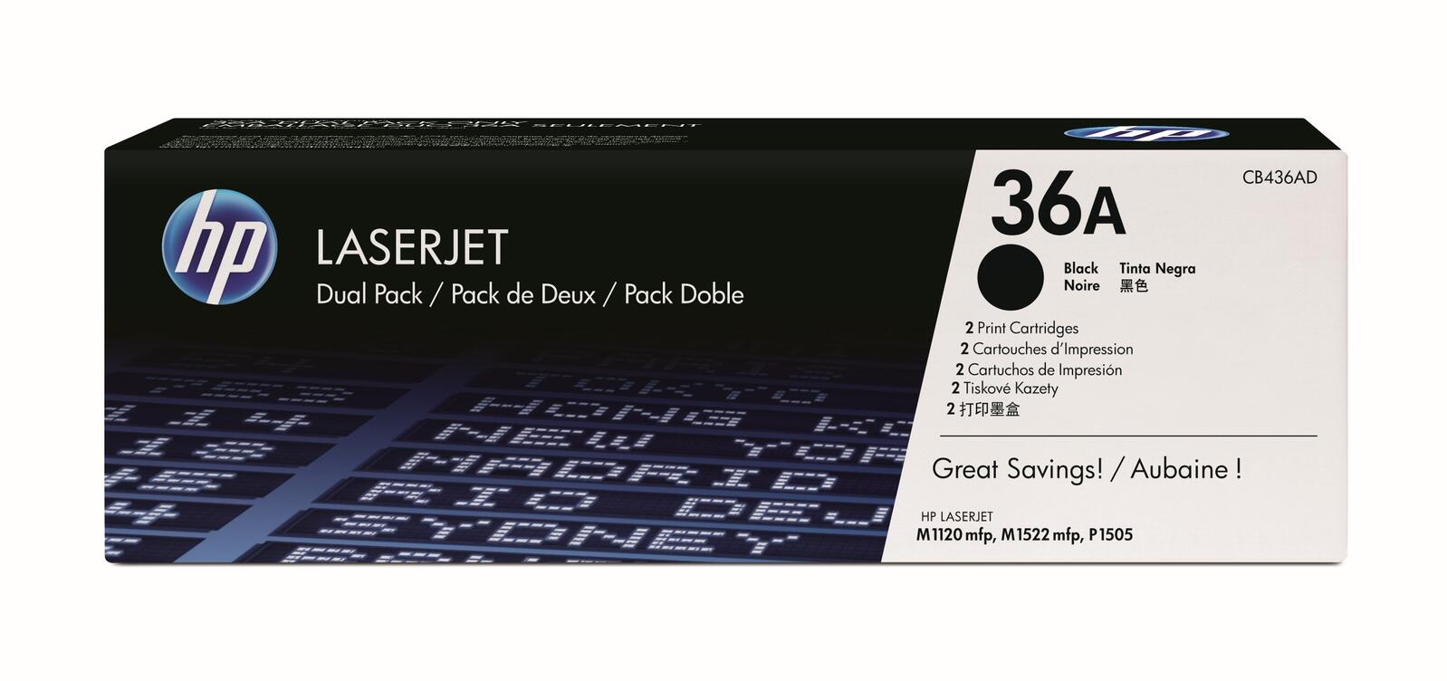 HP Original 36A Toner Doppelpack schwarz 2 x 2.000 Seiten (CB436AD)