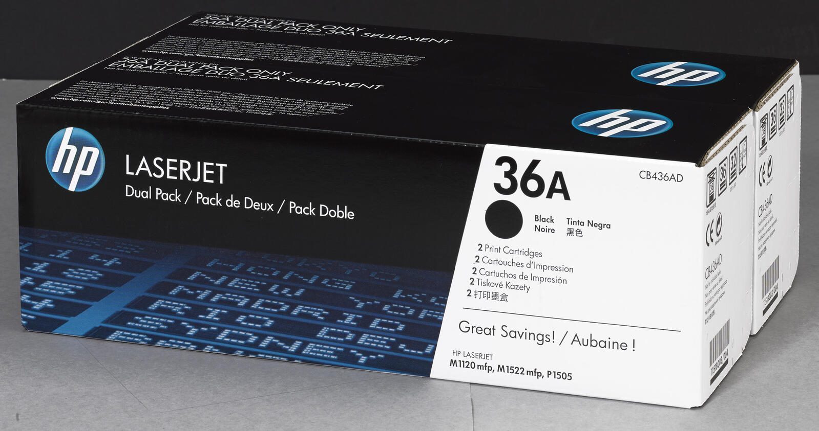 HP Original 36A Toner Doppelpack schwarz 2 x 2.000 Seiten (CB436AD)