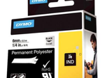 DYMO® Original IND-Schriftband für Rhino™ Permanent Polyester 6mm x 5,5m - schwarz auf transparent