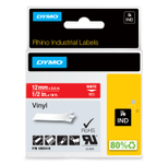 DYMO® Original IND-Schriftband für Rhino, farbiges Vinyl +N112:N119 - weiss auf rot