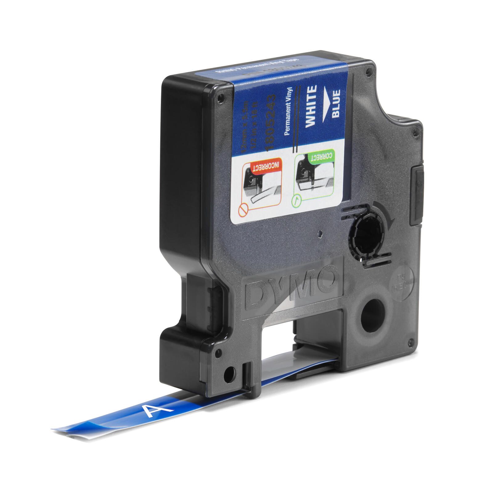 DYMO® Original IND-Schriftband für Rhino, farbiges Vinyl - weiss auf blau