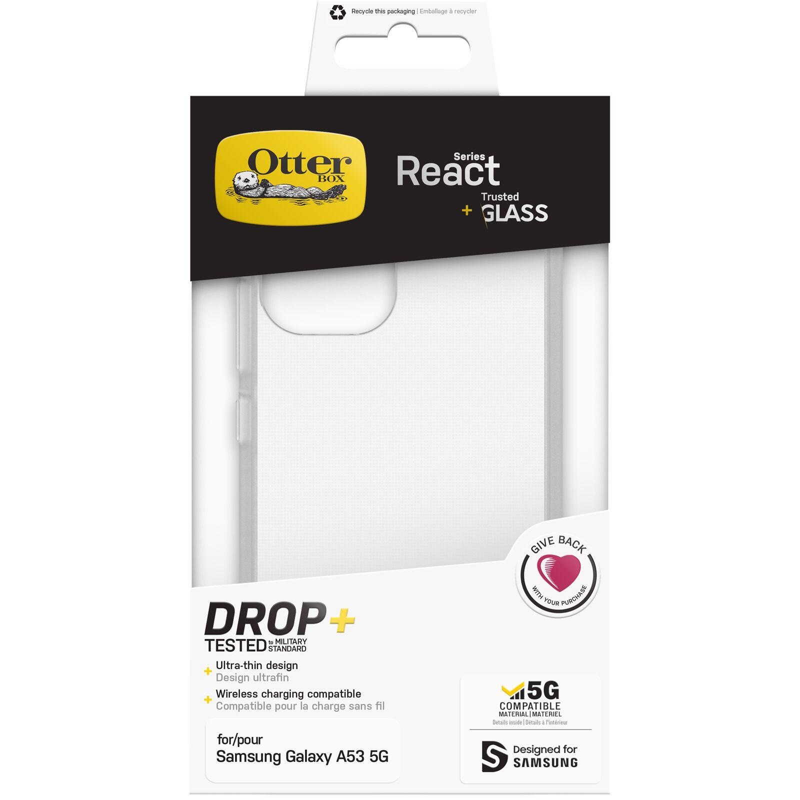 OtterBox React Series + Trusted Glass Samsung Galaxy A53 5G