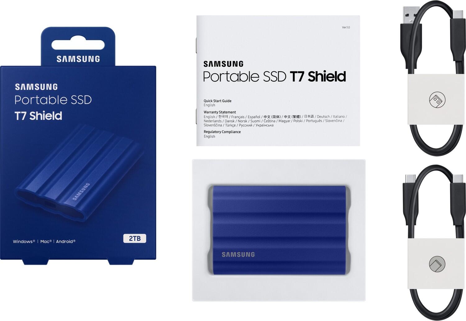 Samsung T7 Shield 2TB - Blau für PC/Mac