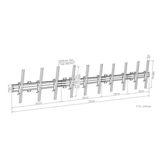 Hagor comPROnents® Menuboard Wandhalterung für 5 Displays 46-65 Zoll