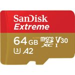 SanDisk Extreme microSDXC Speicherkarte 64GB + SD Adapter