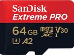 SanDisk Extreme® PRO microSDXC Speicherkarte 64GB mit SD-Adapter