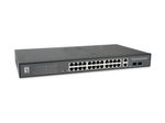LevelOne Switch Web Smart 28 Gigabit Ethernet-Ports mit 24 PoE-Ports 375W, 2 Uplink Gigabit SFP, 2 Uplink Gigabit Ports