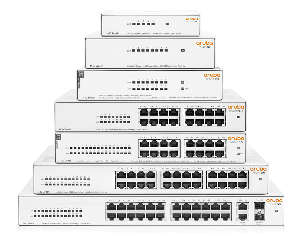 HPE Networking Instant On 1430 26G 2SFP lüfterlos unmanaged Gigabit Switch EU (R8R50A)