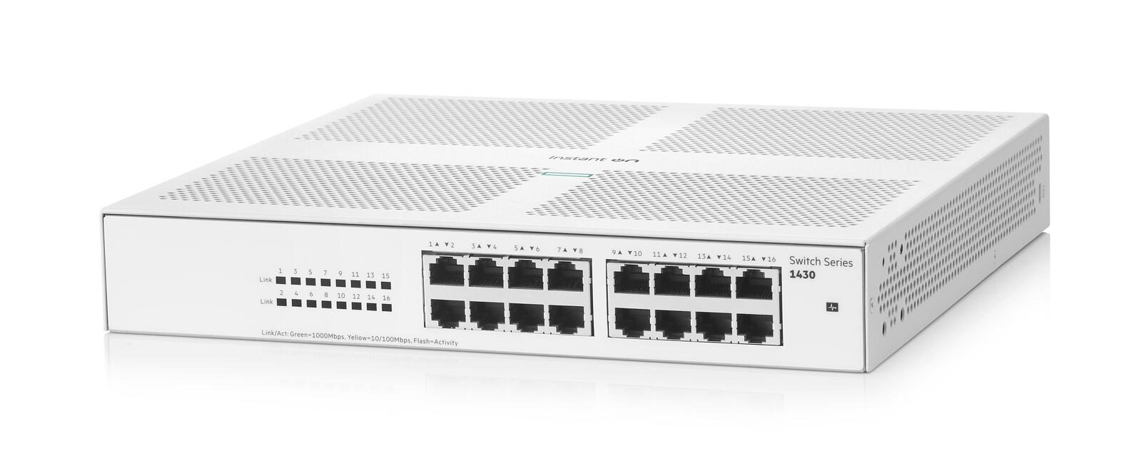 HPE Networking Instant On 1430 16G lüfterlos unmanaged Gigabit Switch EU (R8R47A)