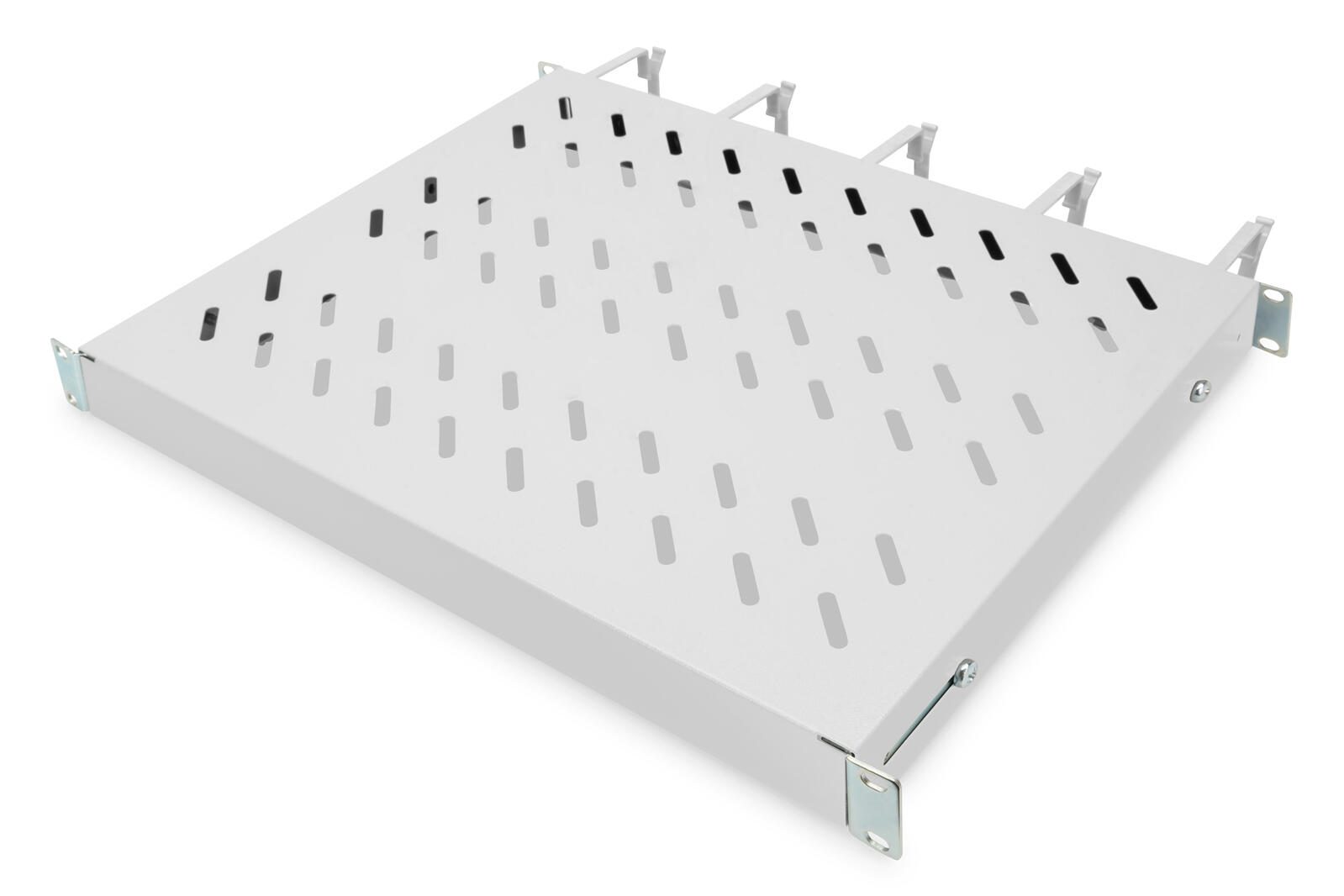 Digitus Fachboden 19"-Schränke festeinbau für 600mm Tiefe bis 120kg 1HE inkl. Kabelmanagement RAL7035 grau (DN-97680)