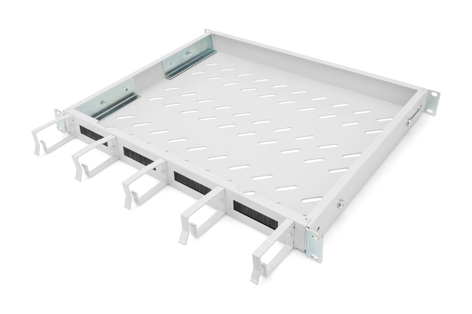 Digitus Fachboden 19"-Schränke festeinbau für 600mm Tiefe bis 120kg 1HE inkl. Kabelmanagement RAL7035 grau (DN-97680)