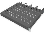 Digitus Fachboden 19"-Schränke festeinbau für 600mm Tiefe bis 120kg 1HE inkl. Kabelmanagement RAL9005 schwarz (DN-97681)