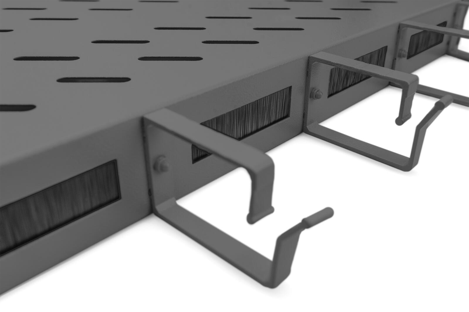 Digitus Fachboden 19"-Schränke festeinbau für 600mm Tiefe bis 120kg 1HE inkl. Kabelmanagement RAL9005 schwarz (DN-97681)