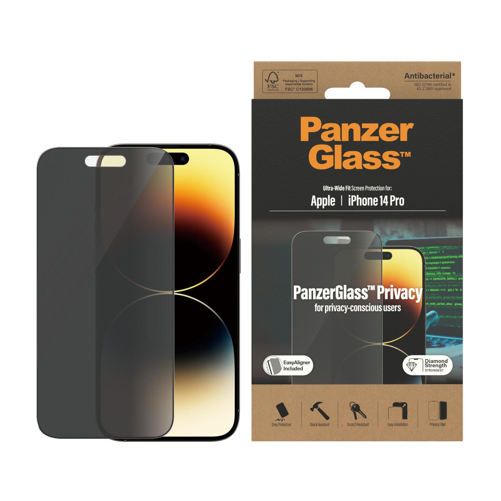 PanzerGlass Ultra-Wide Fit Privacy für Apple iPhone 14 Pro