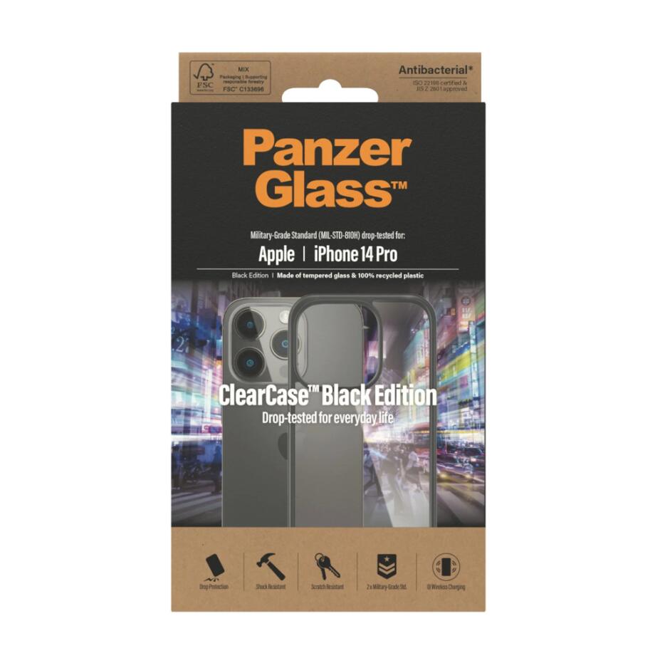 PanzerGlass™ Clear Case Black Edition für das Apple iPhone 14 Pro