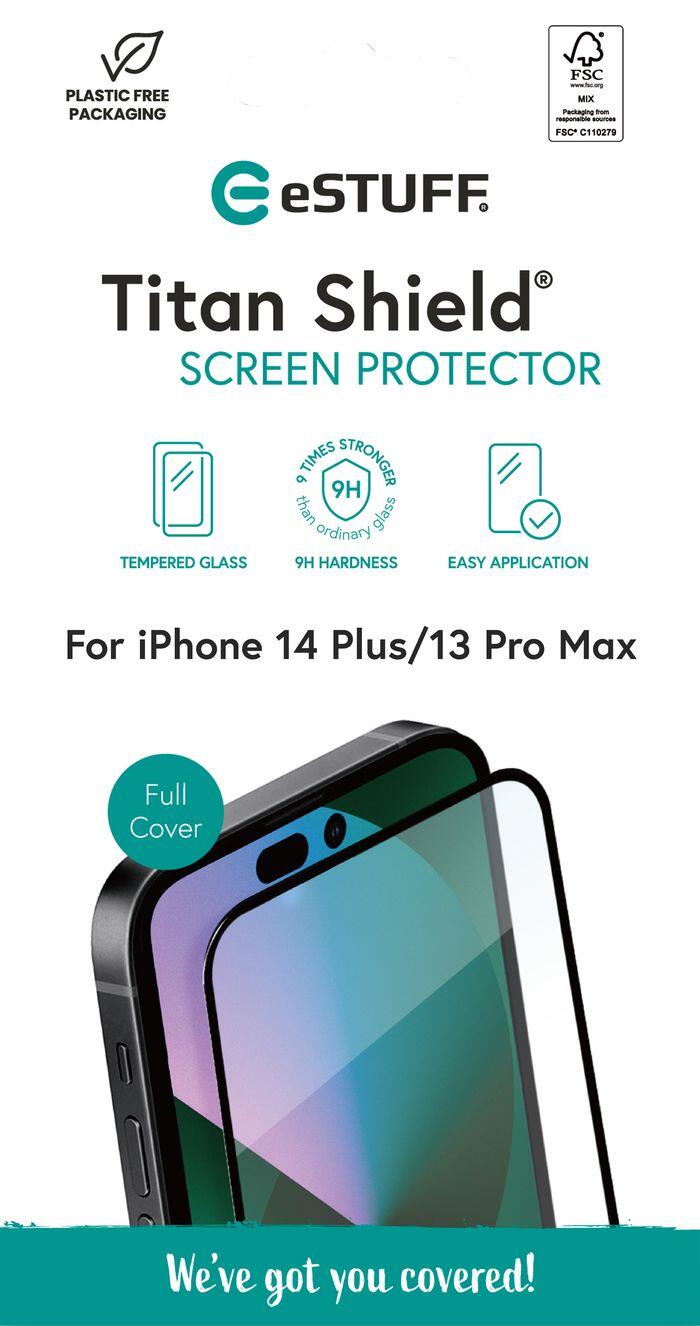 eSTUFF Titan Shield Screen Protector für das Apple iPhone 14 Plus / 13 Pro Max - Full Cover