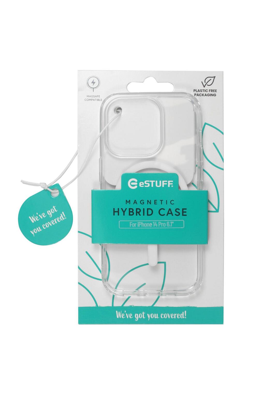eSTUFF Berlin Magnetic Hybrid Case für das iPhone 14 Pro - Clear (Bulk)