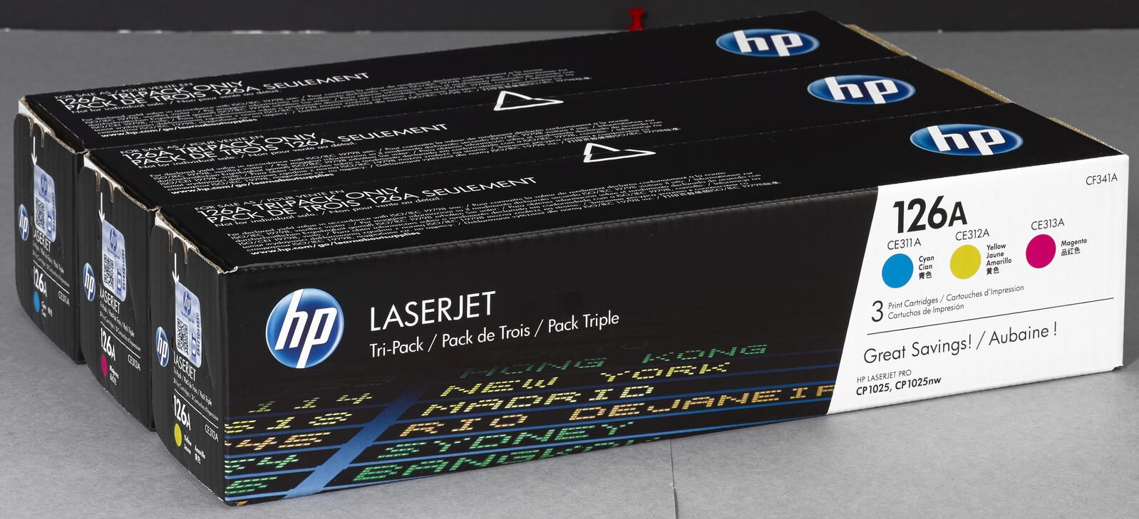 HP Original 126A Toner Tri-Pack cyan, magenta, gelb 1.000 Seiten (CF341A)