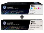 HP Original 126A Toner 5er Set - schwarz (2), cyan, magenta, gelb