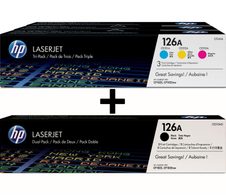 HP Original 126A Toner 5er Set - schwarz (2), cyan, magenta, gelb