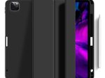 eSTUFF Miami Pencil Case für das iPad Pro 12,9" 2022/2021 - Black PU leather/Clear (Bulk)