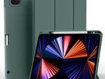eSTUFF Miami Pencil Case für das iPad Pro 12.9" 2022/2021 - Dark Green PU leather/Clear (Bulk)