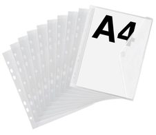 FolderSys Dokumententaschen DIN A4 transparent genarbt 0,20 mm - 10 Stück