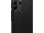 OtterBox Strada Folio Schutzhülle für Samsung Galaxy S23 Ultra (Schwarz) - Bulk/ProPack