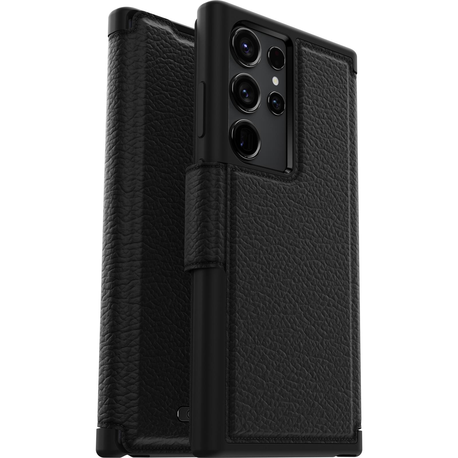 OtterBox Strada Folio Schutzhülle für Samsung Galaxy S23 Ultra (Schwarz) - Bulk/ProPack