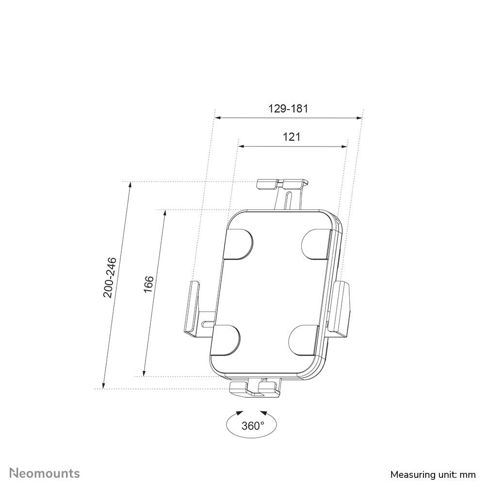 Neomounts WL15-625BL1 drehbare Tablet-Wandhalterung für 7,9-11" Tablets - Schwarz