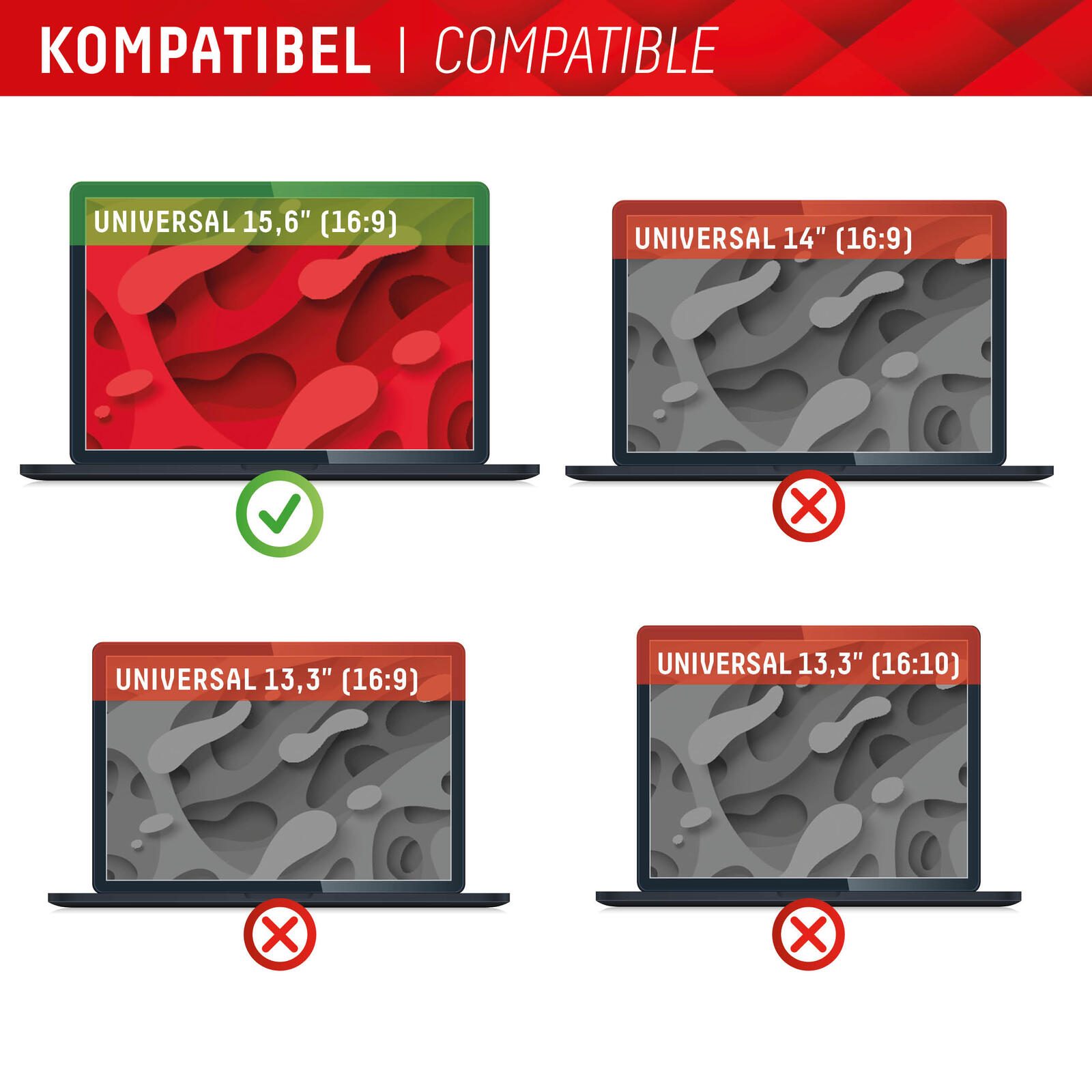 DISPLEX Blickschutzfilter Privacy Safe für Notebooks mit 15,6 Zoll