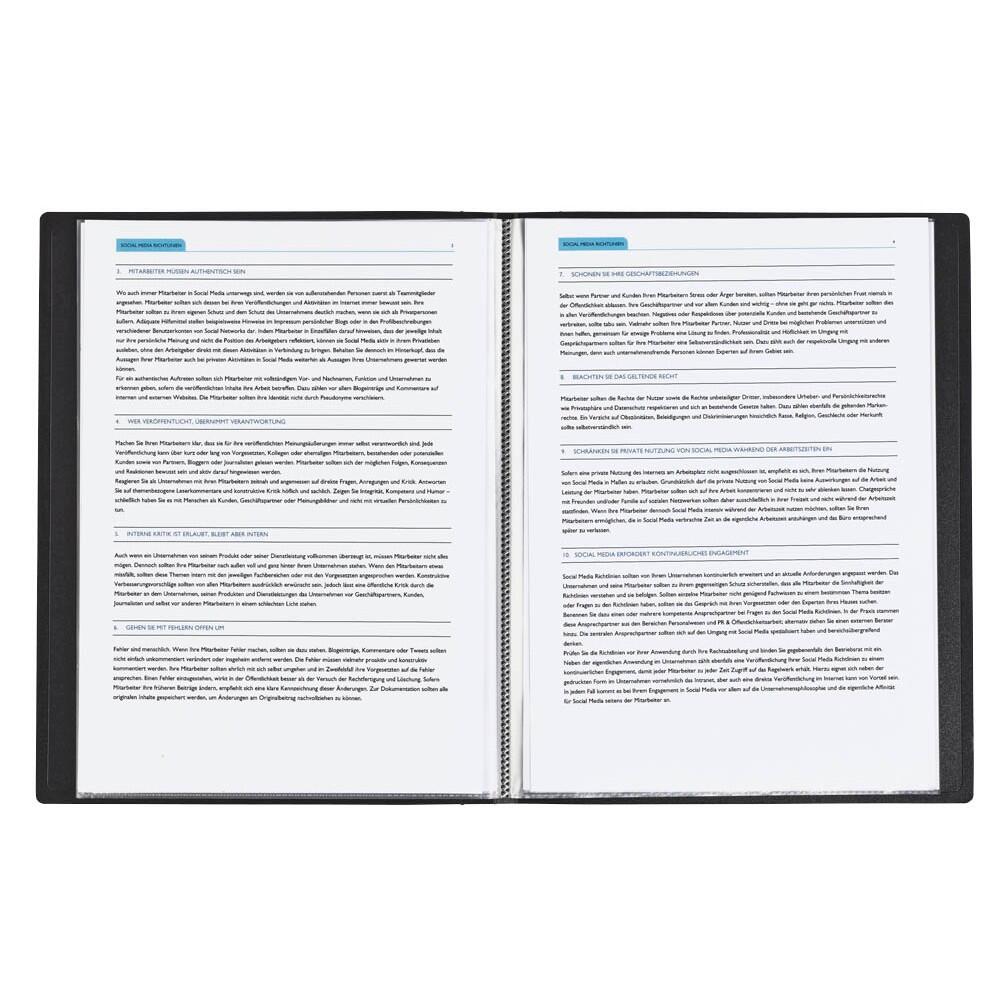 FolderSys Sichtbuch DIN A4 schwarz - 10 Hüllen