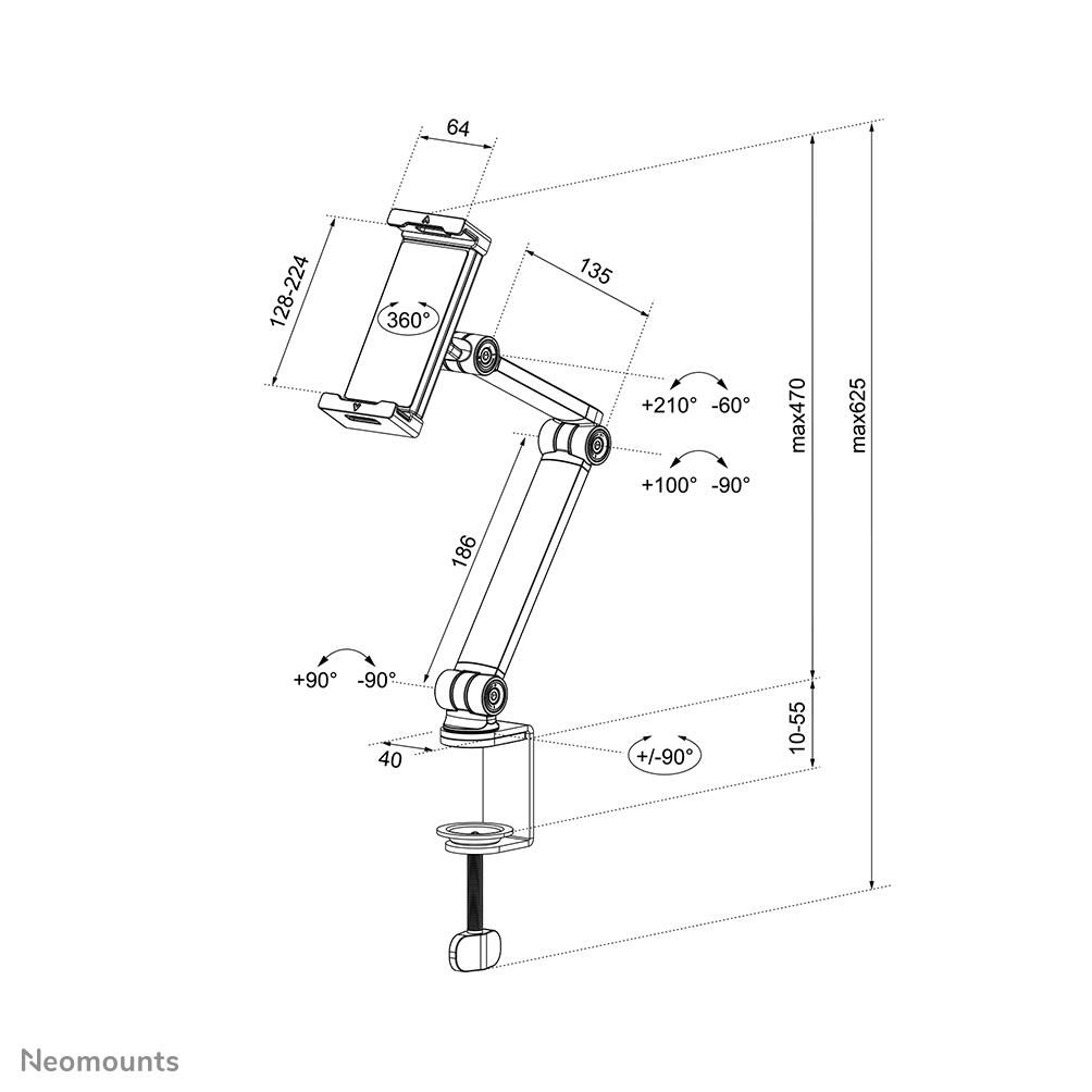 Neomounts DS15-545WH1 Universal Tablet-Halterung für 4,7-12,9" Tablets - Weiß
