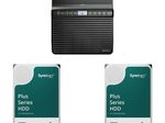 Synology DiskStation DS423 4 Einschübe NAS-Server Leergehäuse + 2x Synology Plus 3.5" SATA HDD Festplatte 6TB (12TB)