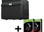 Synology DiskStation DS423 4 Einschübe NAS-Server Leergehäuse + 2x Seagate Ironwolf SATA 3.5" HDD 8TB Festplatte