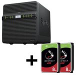 Synology DiskStation DS423 4 Einschübe NAS-Server Leergehäuse + 2x Seagate Ironwolf SATA 3.5" HDD 8TB Festplatte