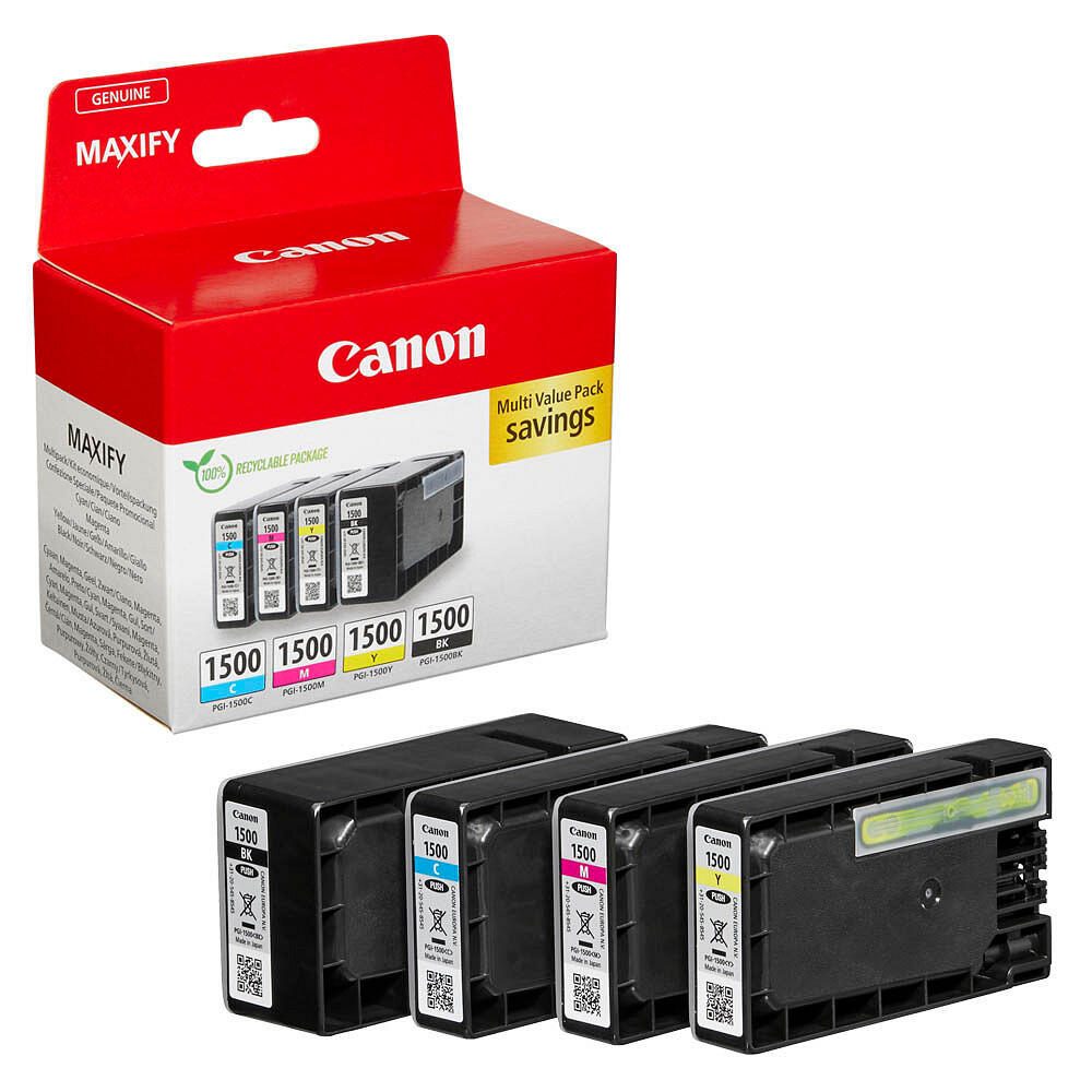 Canon Original PGI-1500 Druckerpatronen 4er Multipack BK/C/M/Y (9218B006)