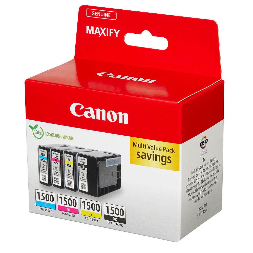 Canon Original PGI-1500 Druckerpatronen 4er Multipack BK/C/M/Y (9218B006)