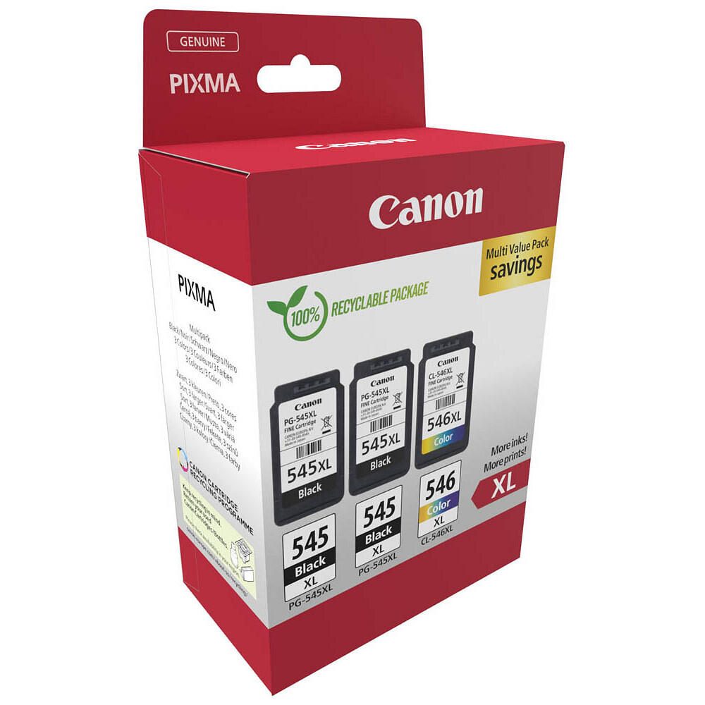 Canon Original PG-545XL + CL-546XL Druckerpatronen Multipack - 2 x schwarz / 1 x farbig (8286B013)