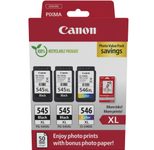 Canon Original PG-545XL + CL-546XL Druckerpatronen Valuepack - 2 x schwarz / 1 x farbig + 50 Blatt Fotopapier (8286B015)