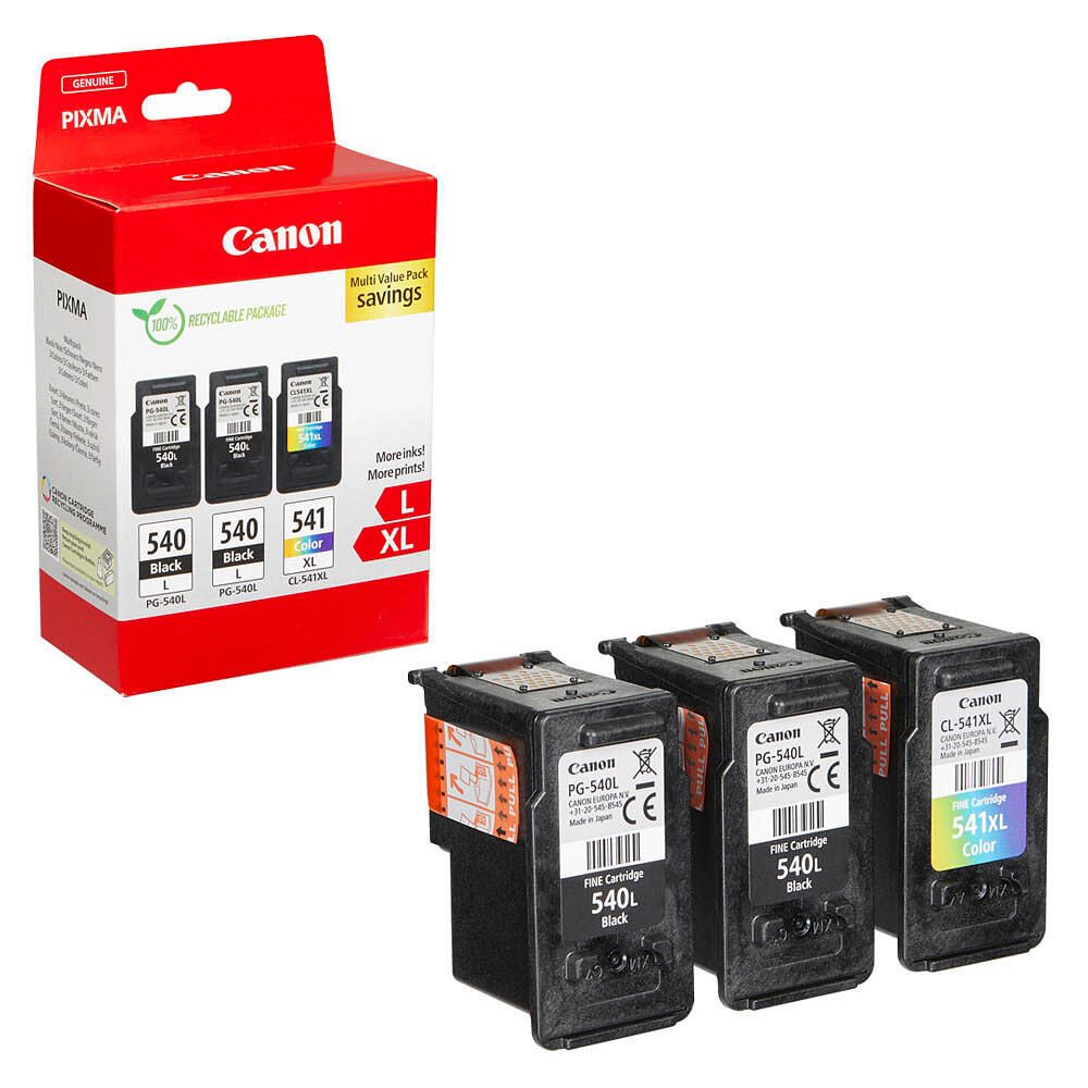 Canon Original PG-540L + CL-541XL Druckerpatronen Multipack - 2 x schwarz / 1 x farbig (5224B017)
