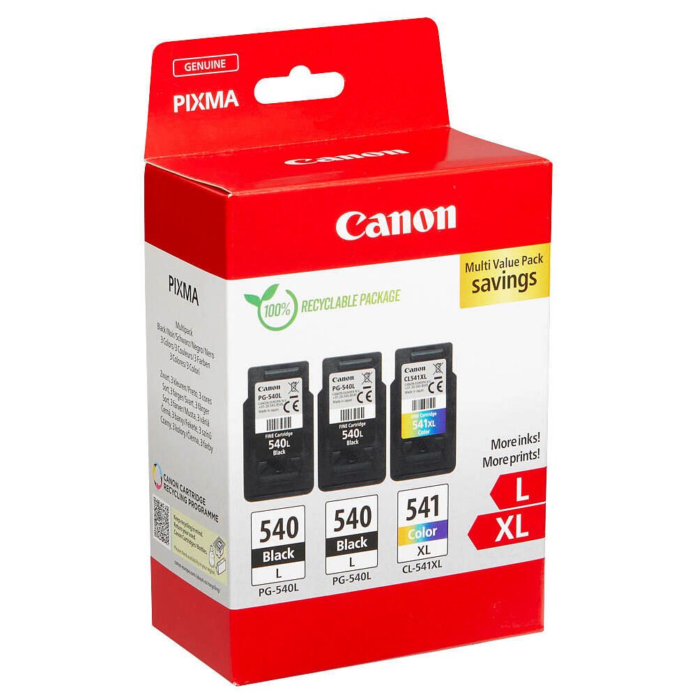 Canon Original PG-540L + CL-541XL Druckerpatronen Multipack - 2 x schwarz / 1 x farbig (5224B017)