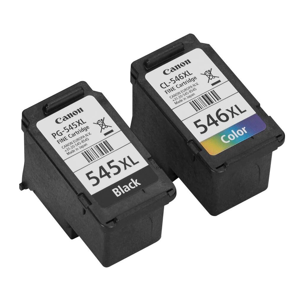 Canon Original PG-545XL + CL-546XL Druckerpatronen Valuepack - 1 x schwarz / 1 x farbig + 50 Blatt Fotopapier (8286B011)