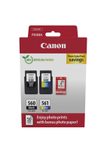 Canon Original PG-560 + CL-561 Druckerpatronen Valuepack - 1 x schwarz / 1 x farbig + 50 Blatt Fotopapier (3713C008)