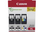 Canon Original PG-560XL + CL-561XL Druckerpatronen Multipack - 2 x schwarz / 1 x farbig (3712C009)