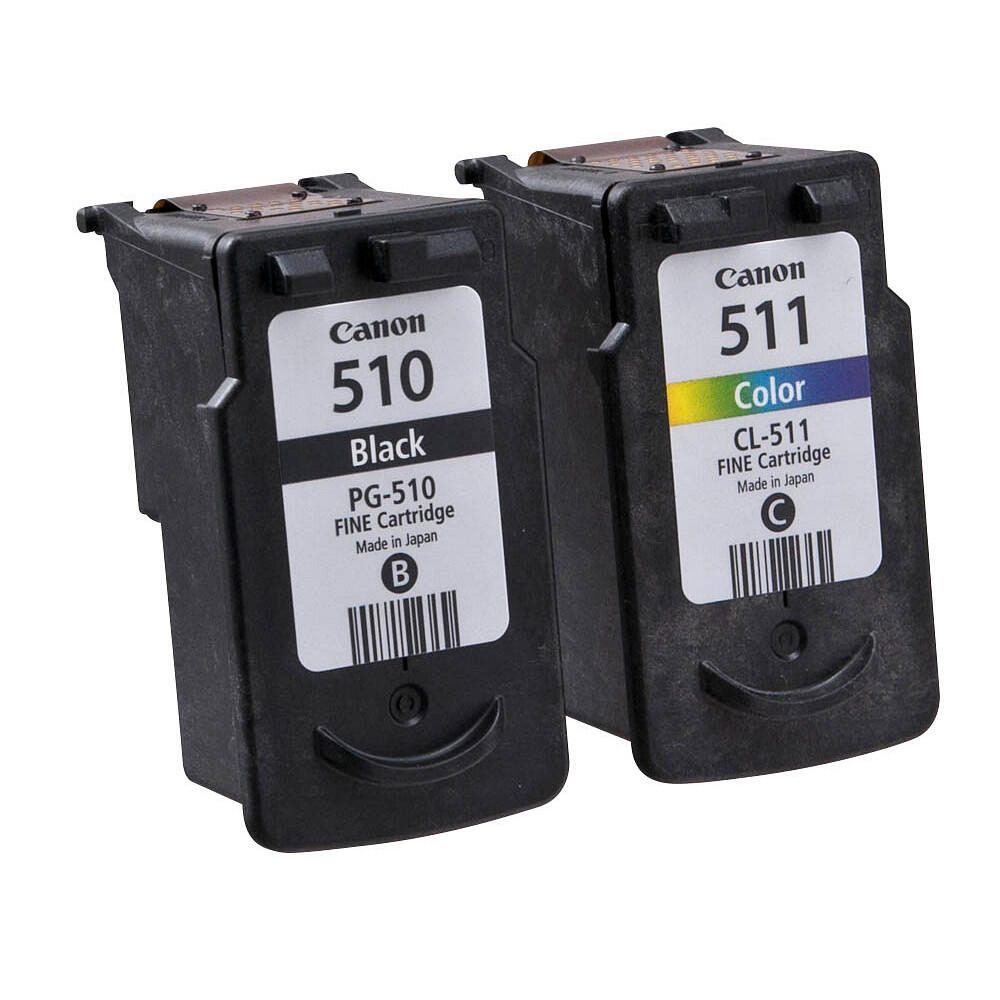 Canon Original PG-510 + CL-511 Druckerpatronen Valuepack - 1 x schwarz / 1 x farbig + 50 Blatt Fotopapier (2970B017)