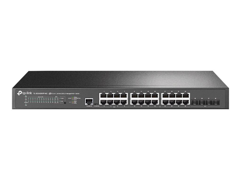 TP-Link Omada JetStream 24P Switch L2+  managed 16 x 10/100/1000/2.5G (PoE+) + 8 x 10/100/1000/2500 (PoE++) + 4 x 10 Gigabit SFP+